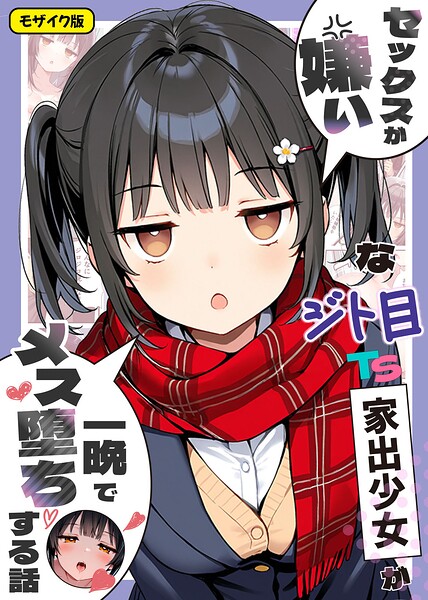 【フルカラー】セックスが嫌いなジト目TS家出少女が一晩でメス堕ちする話 モザイク版｜悪魔ほろほろ 評価数
